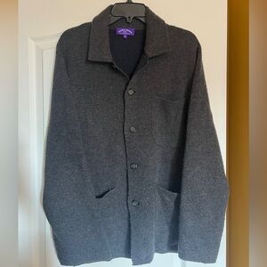 Trumbull Rhodes 90% wool 10% cashmere sweater jacket. Size XL charcoal grey.